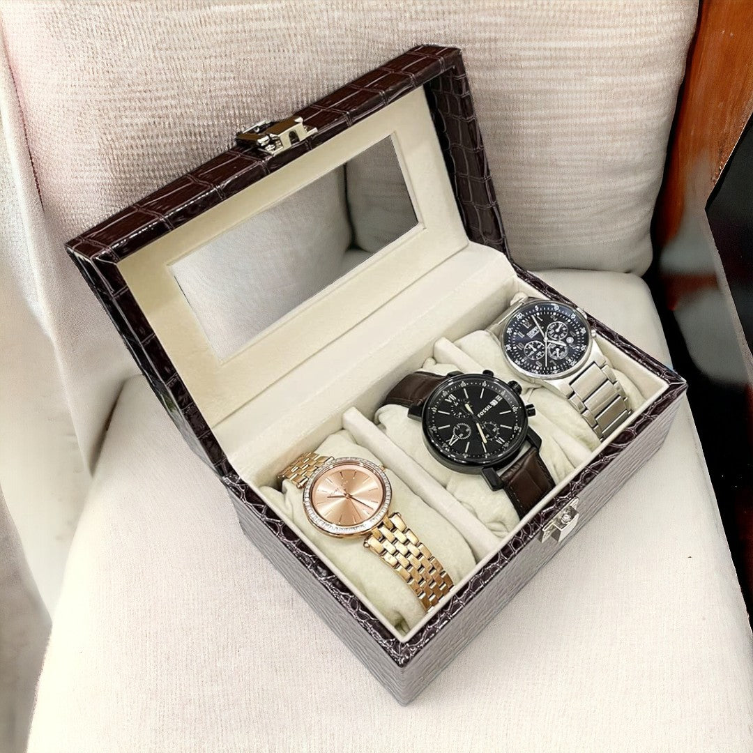 Leather Watch Box Organizer (3 Slot)