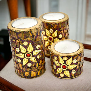 Hand-Carved Tea Light Candle Holders