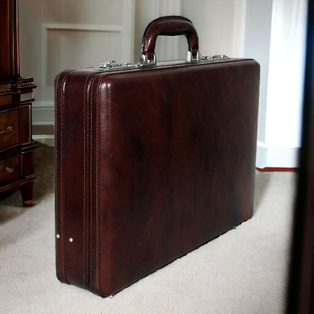 Leather Briefcase (Dark Brown)