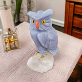 Angelite Owl Sculpture