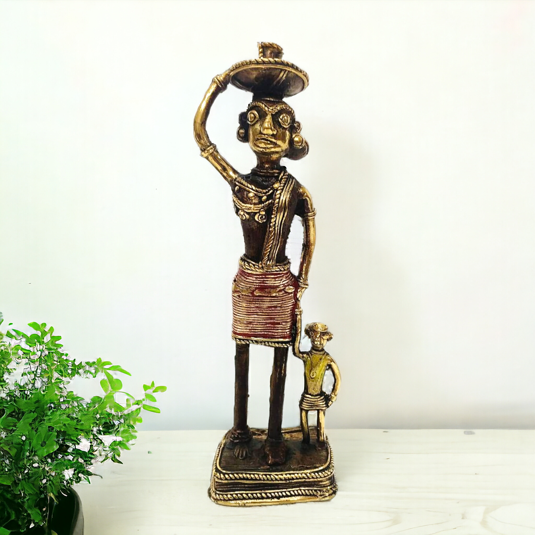 Dhokra Standing Mother & Child