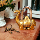 Brass Camel Padlock with two funtional keys