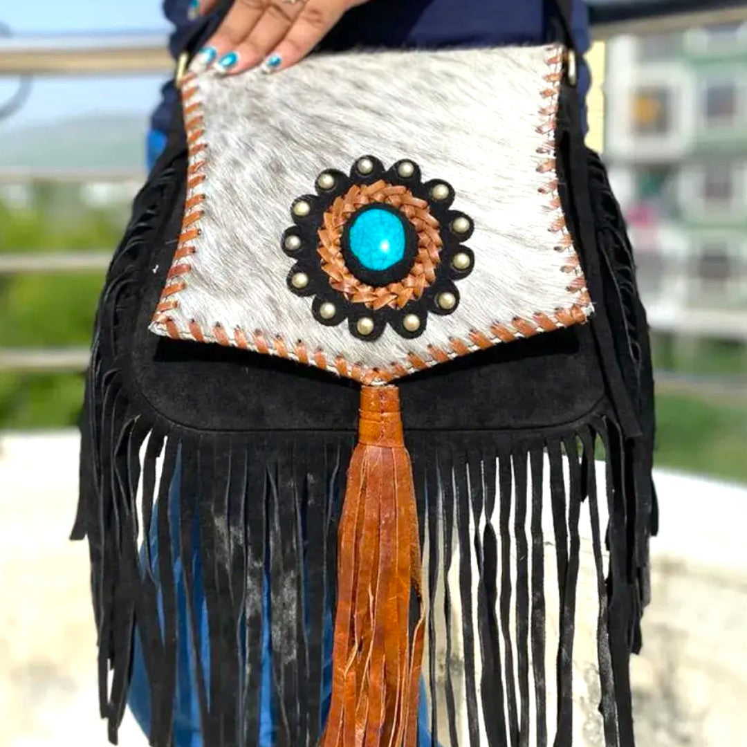 Fringed Bohemia Women's Leather Sling Bag