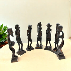 Wooden African Zulu Tribal Musician Men - Exquisite Home and Office Decor