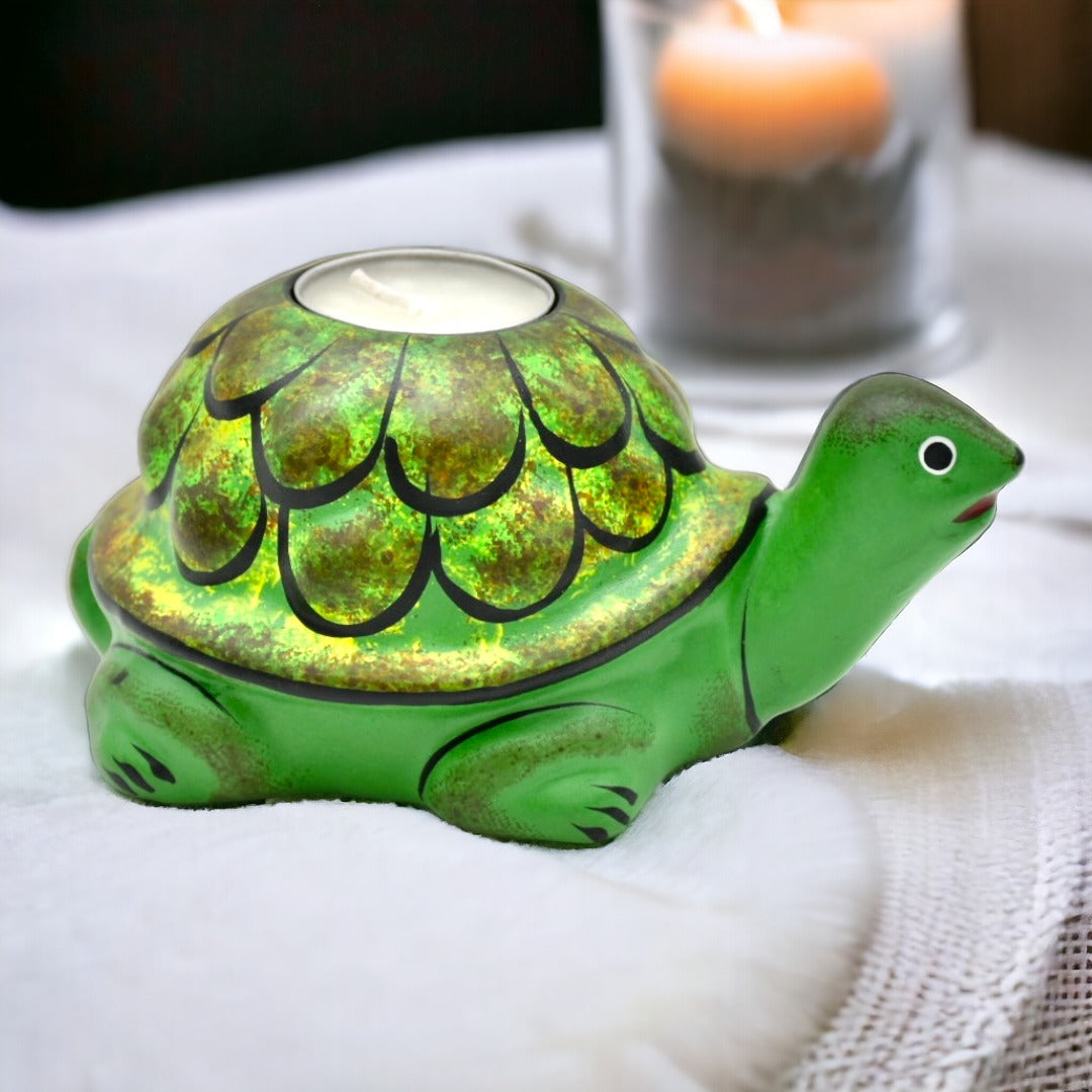 Green Artisanal Turtle Harmony Candle