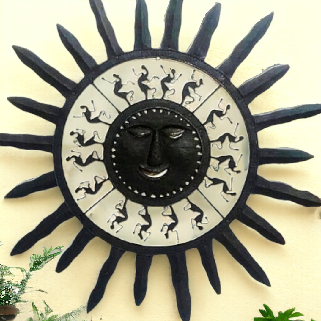 Smiling Sun Bastar Art Wrought Iron Wall Hanging