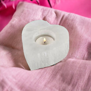 Selenite Heart Candle