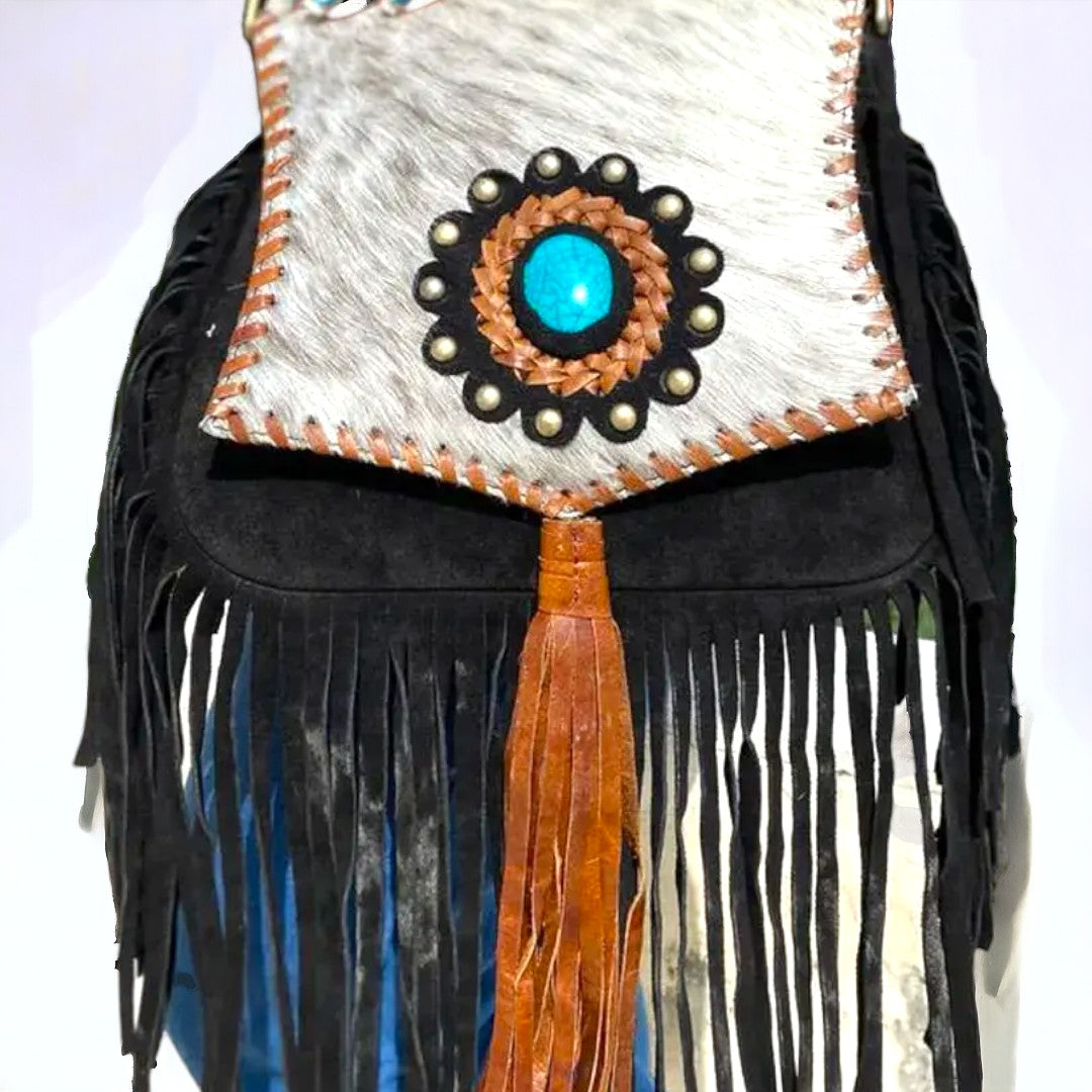 Fringed Bohemia Women's Leather Sling Bag