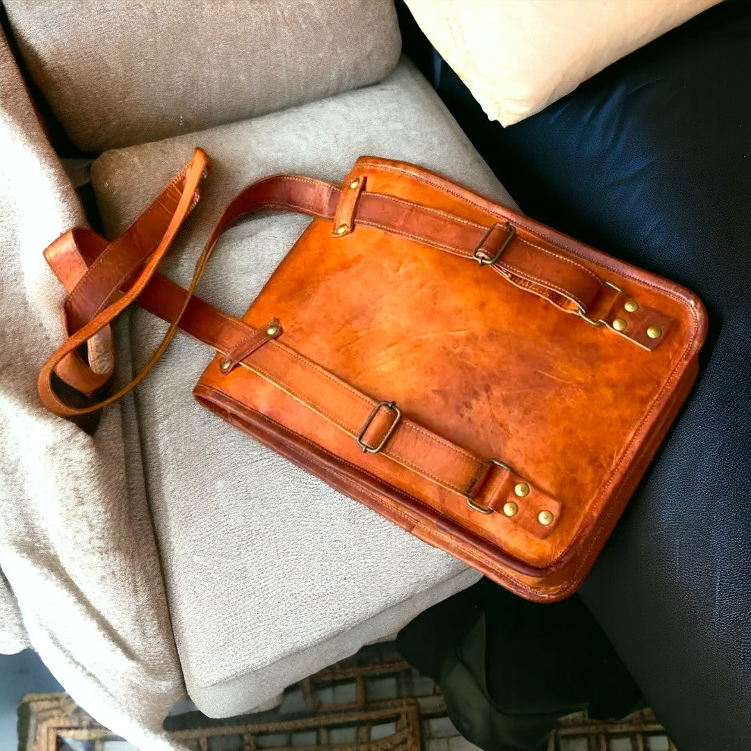 Leather College Backpack