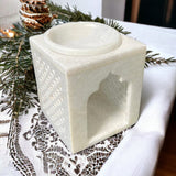 Essential Oil Burner marble, Crafted from exquisite natural white marble