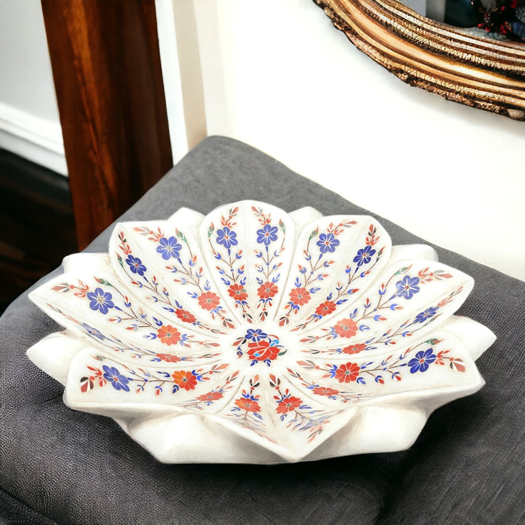 Hand Crafted Inlay Art Bowl / Lotus