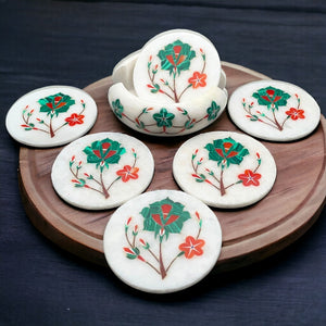 Marble Inlay Coasters Set of 6