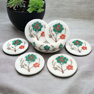 Marble Inlay Coasters Set of 6