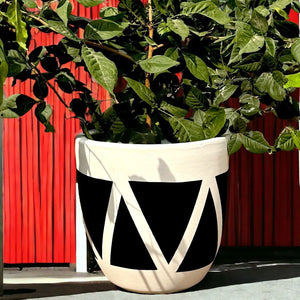 Monochrome Triangle Ceramic Pot