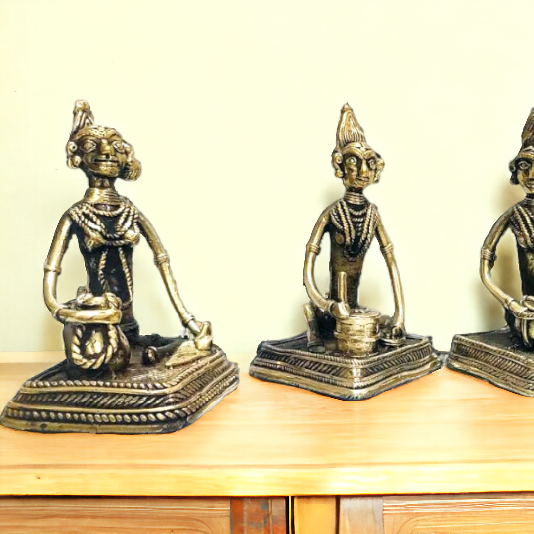Set of Four Tribal Ladies At Their Daily Works