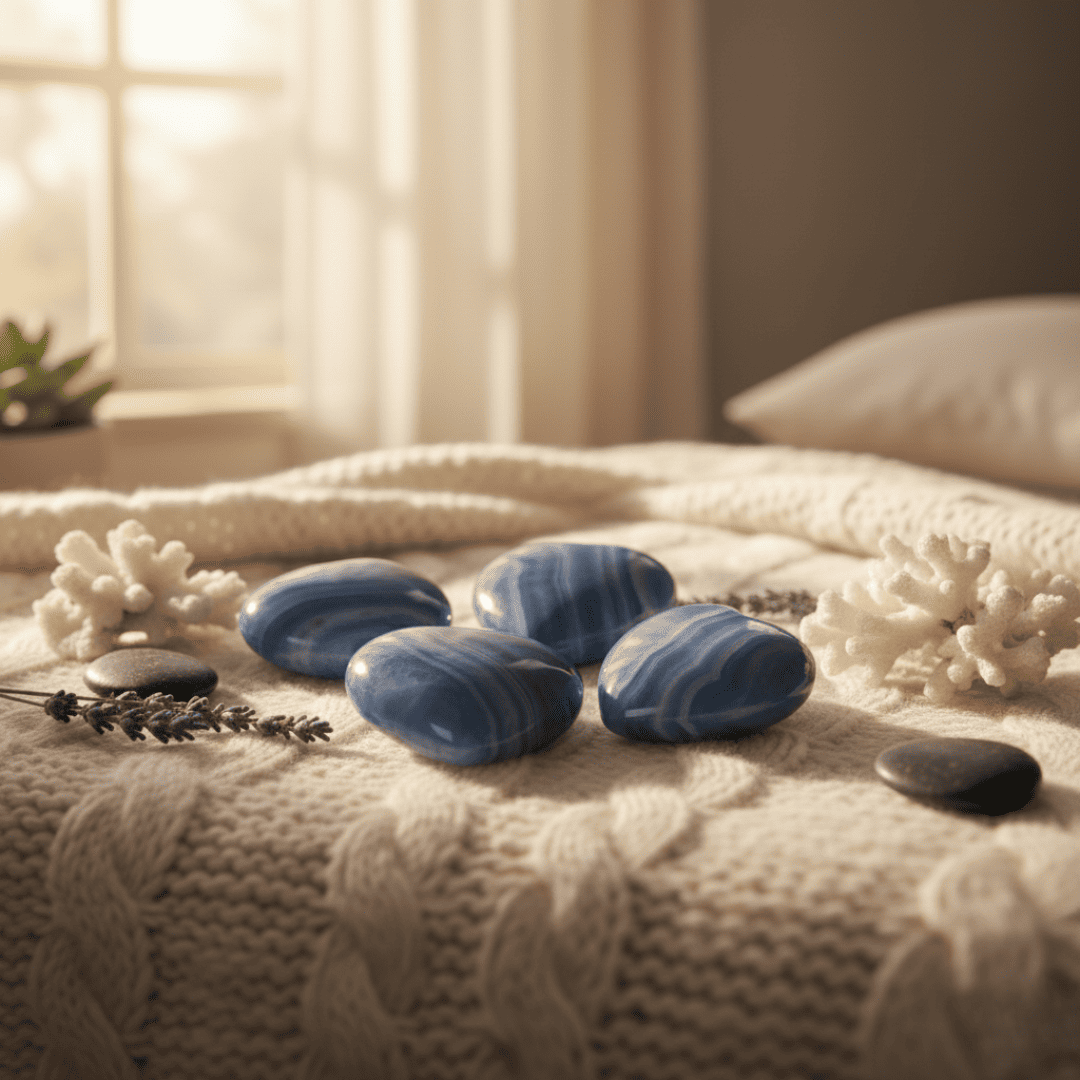 Natural Blue Lace Agate Heart Stone High Grade Super Quality (5)