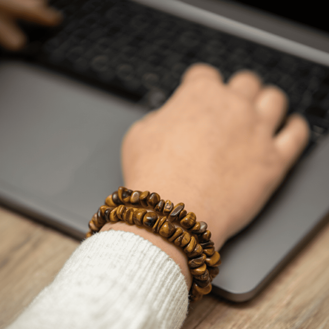 Natural Crystal Chips Bracelets (Pair of 3) (12)
