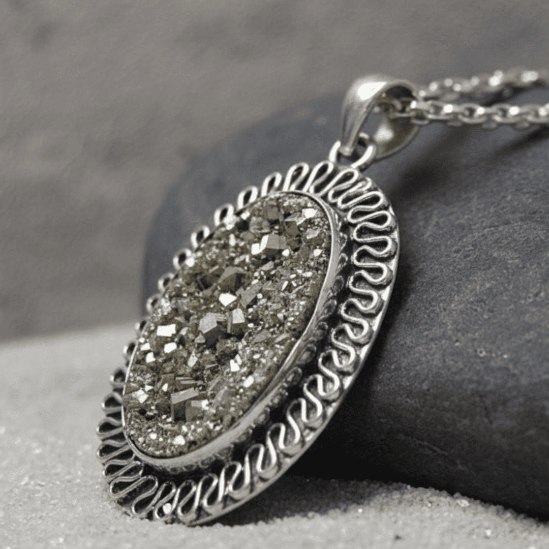 Natural Pyrite Pendant From Peru